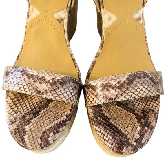 NEW ADRIENNE VITTADINI PLATFORM ESPADRILLE 10 Jute Wedge Snakeskin - Picture 9 of 15